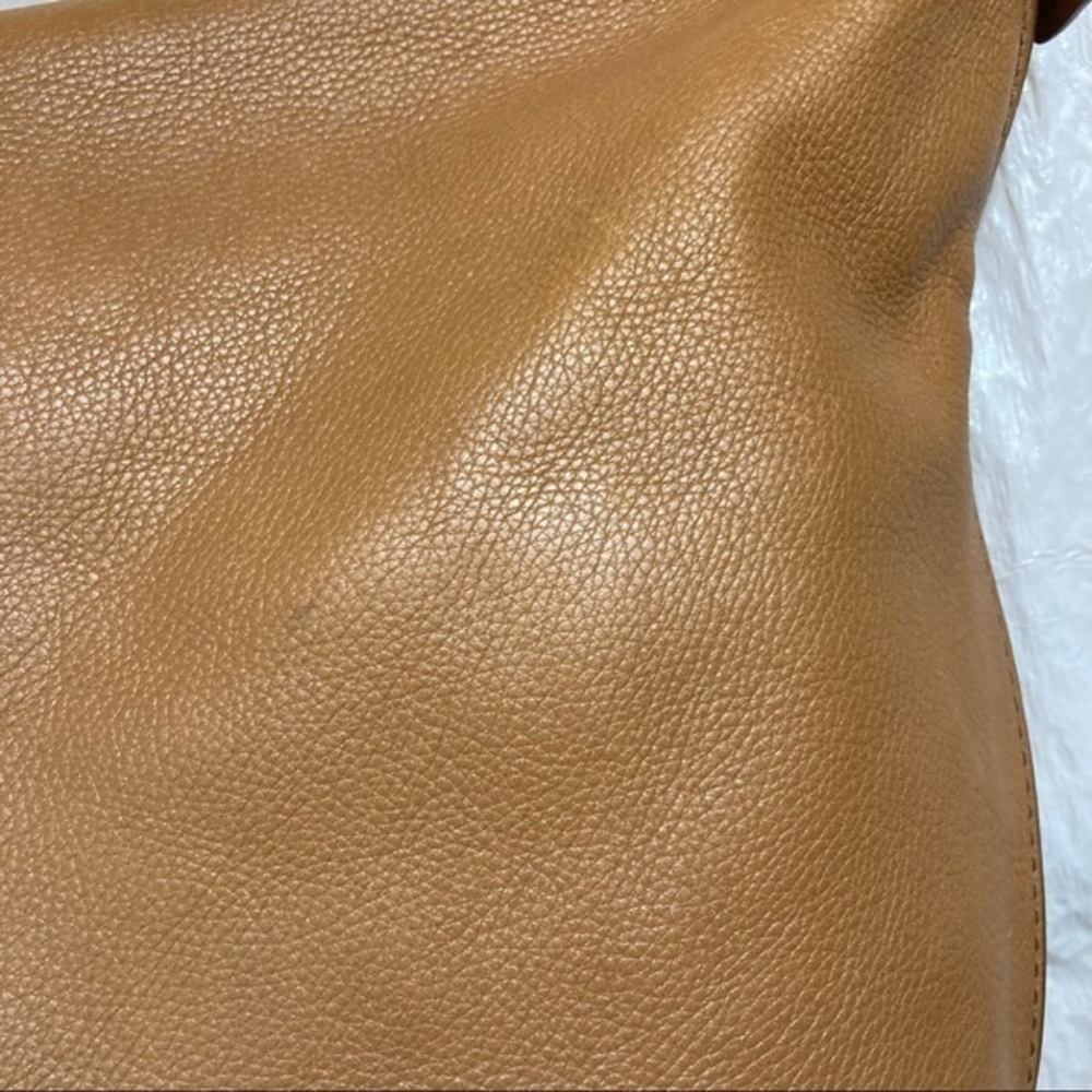 Fossil light brown leather two way shoulder messenger bag unisex - Picture 13 of 16